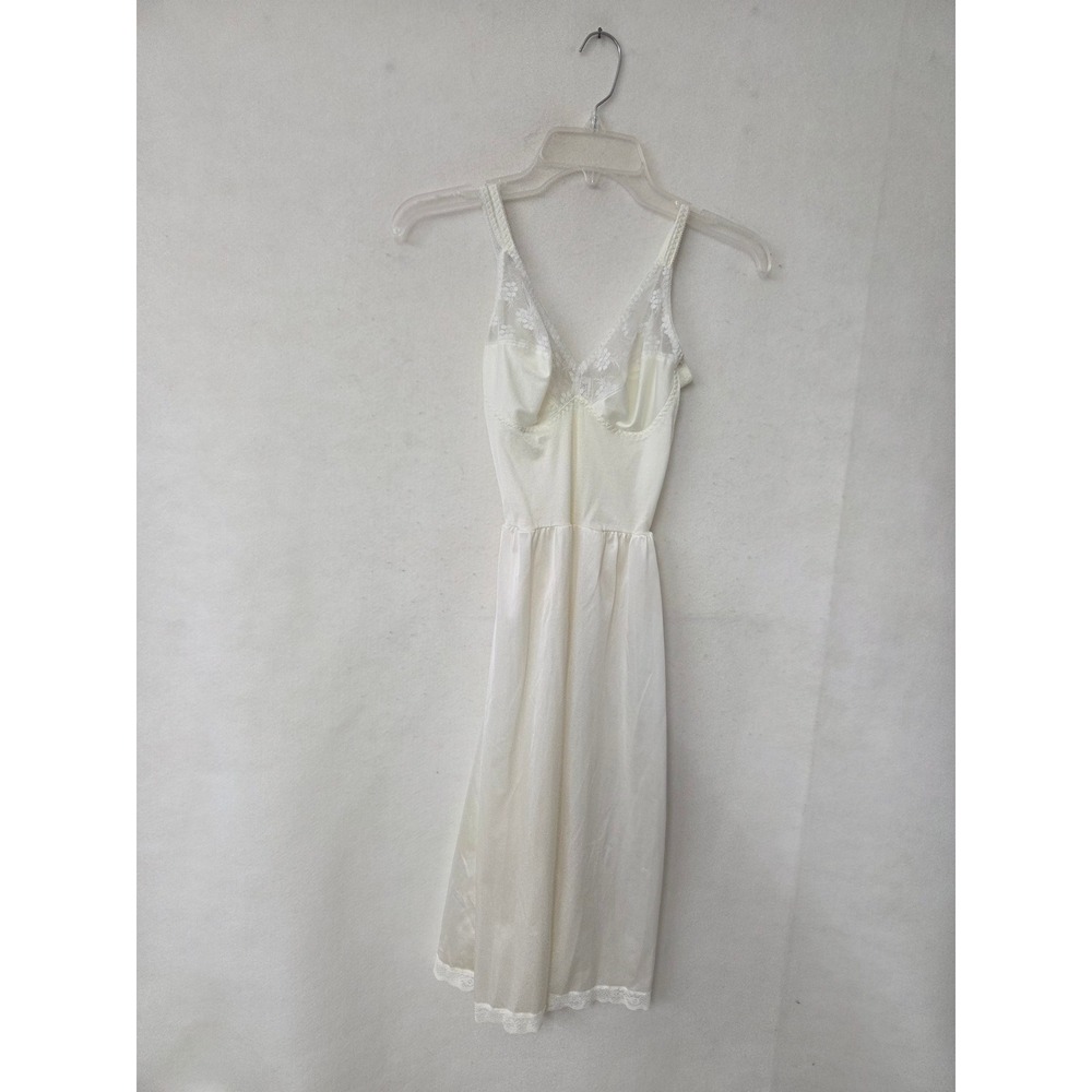 Vintage Youthful Creation Ivory Lace Trim Full Slip Style 1380 Made in USA 34
